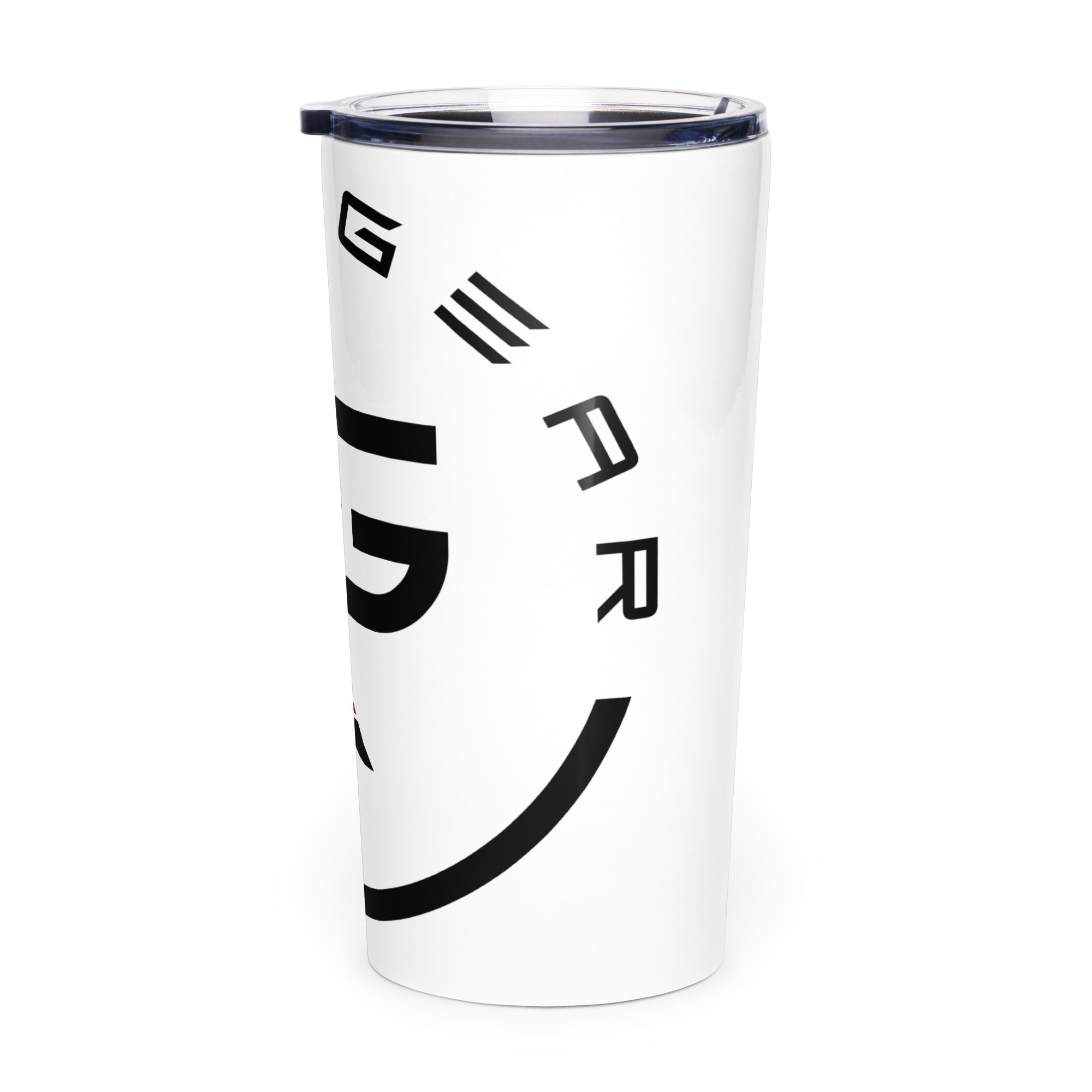 Roll Gear Ranked Series 20oz Stainless Steel Tumbler – Glossy White, left side view.