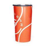 Roll Gear Ranked Series 20oz Stainless Steel Tumbler – Glossy Orange, left side view.
