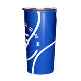 Roll Gear Ranked Series 20oz Stainless Steel Tumbler – Glossy Blue, left side view.