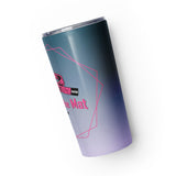 Roll Gear Girls on the Mat 20oz Stainless Steel Tumbler – BJJ/wrestling water bottle for women and girls, left side view.
