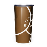 Roll Gear Ranked Series 20oz Stainless Steel Tumbler – Glossy Brown, right side view.