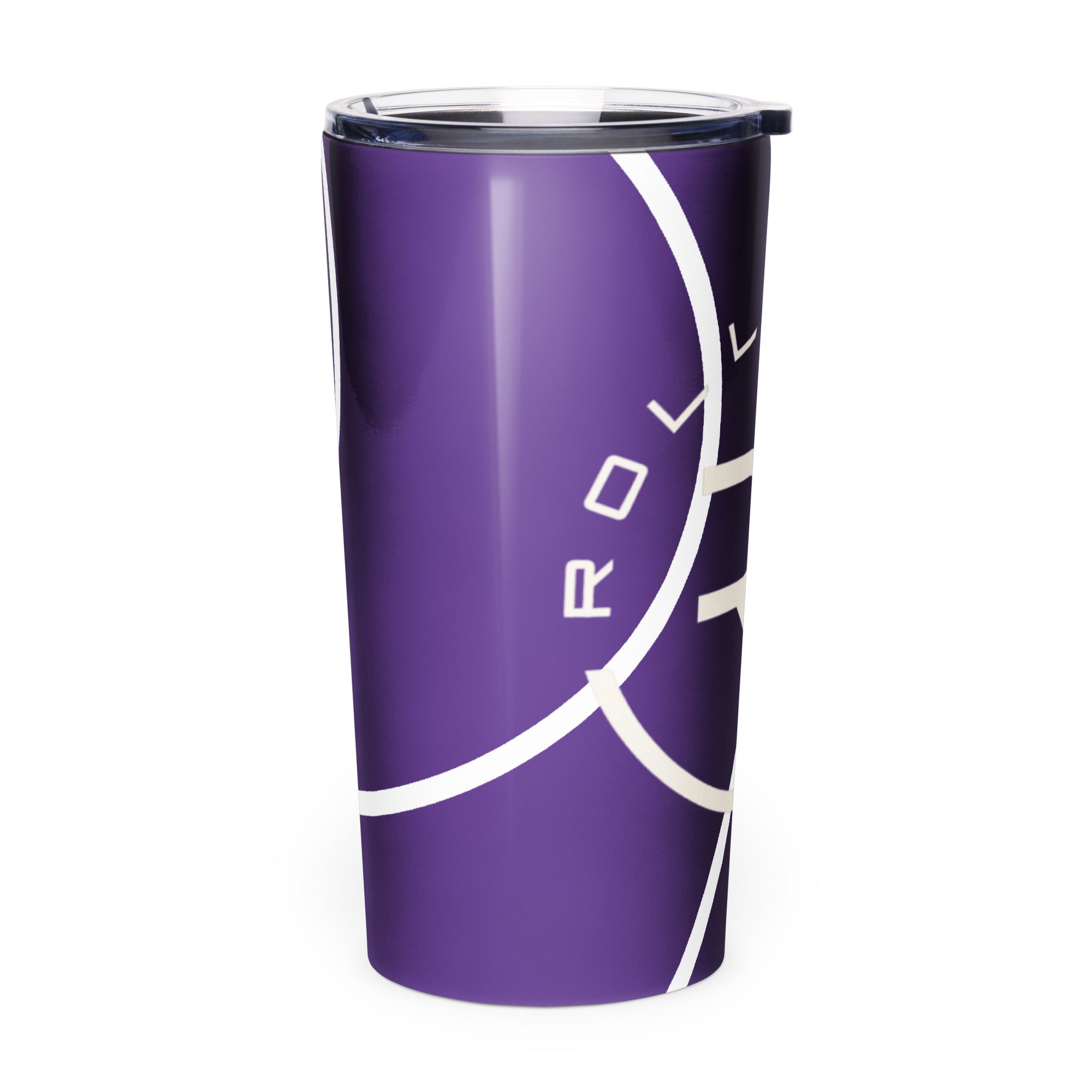 Roll Gear Ranked Series 20oz Stainless Steel Tumbler – Glossy Purple, right side view.