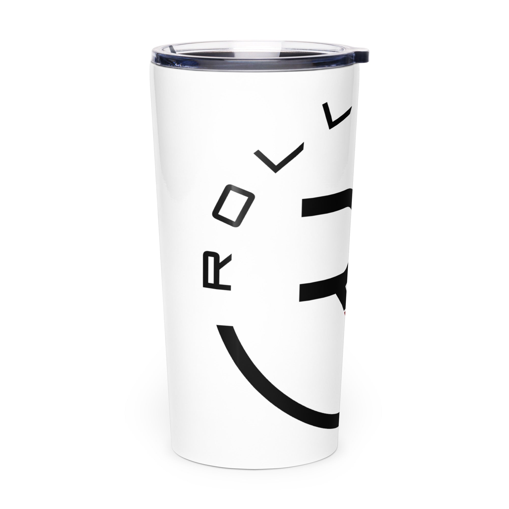Roll Gear Ranked Series 20oz Stainless Steel Tumbler – Glossy White, right side view.