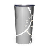 Roll Gear Ranked Series 20oz Stainless Steel Tumbler – Glossy Grey, right side view.