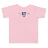 Brandon Chargers Triple Logo Toddler Tee by Roll Gear, Pink, front view.