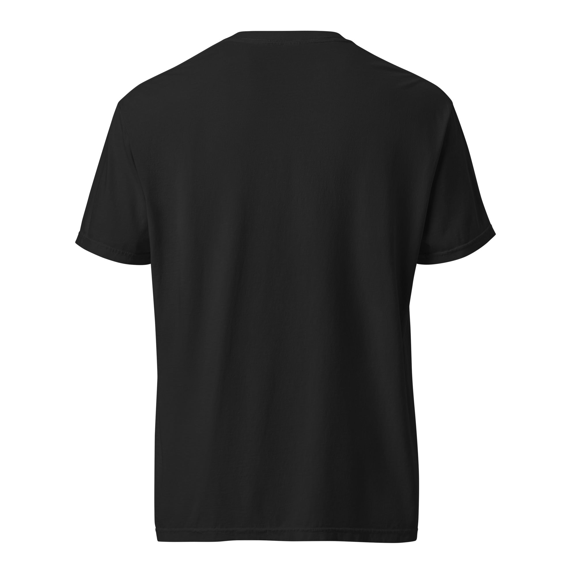 Brandon Chargers Triple Logo Adult Unisex Tee by Roll Gear, Black, back view.