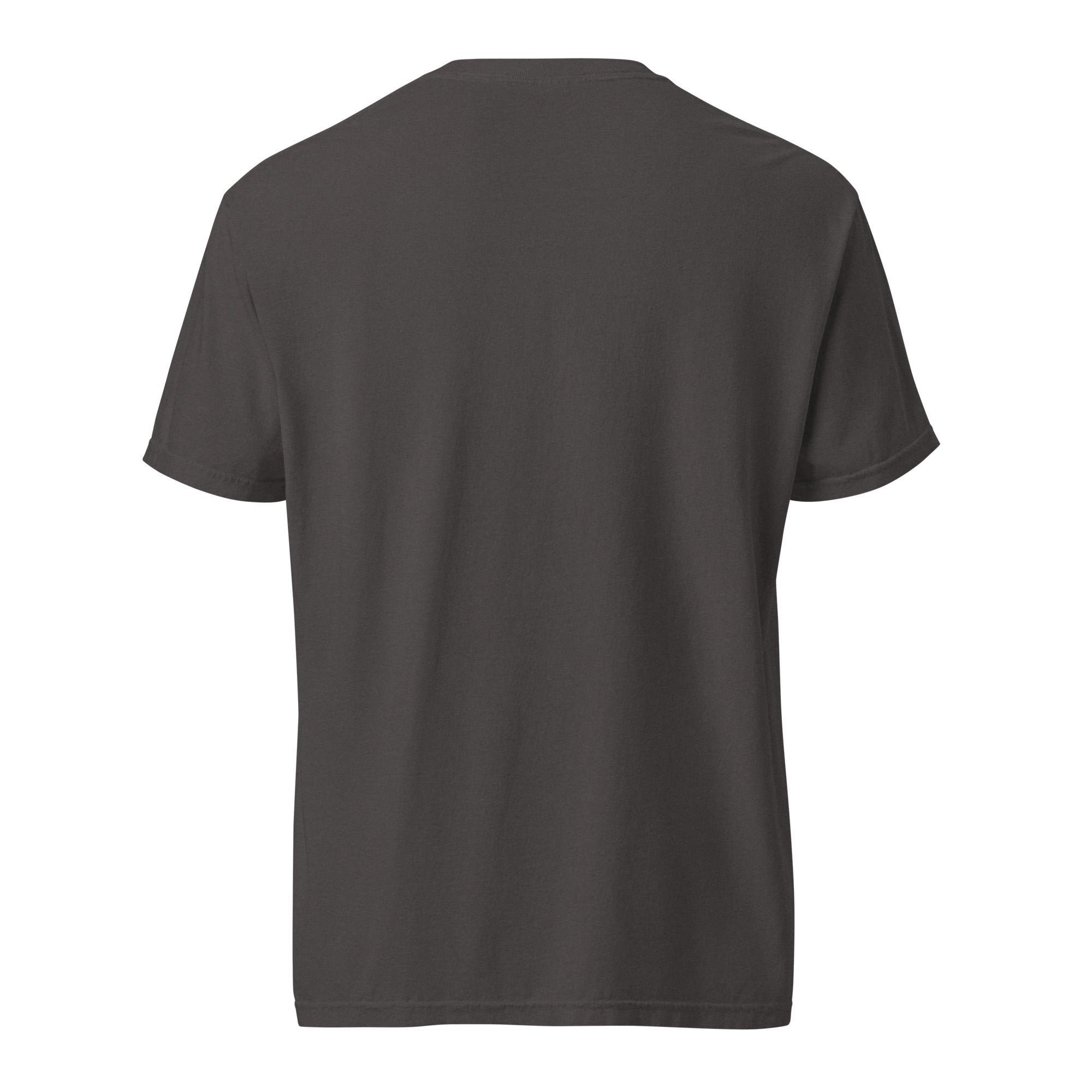 Brandon Chargers Triple Logo Adult Unisex Tee by Roll Gear, Graphite, back view.