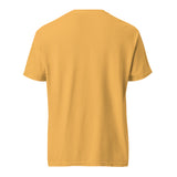 Brandon Chargers Triple Logo Adult Unisex Tee by Roll Gear, Mustard, back view.