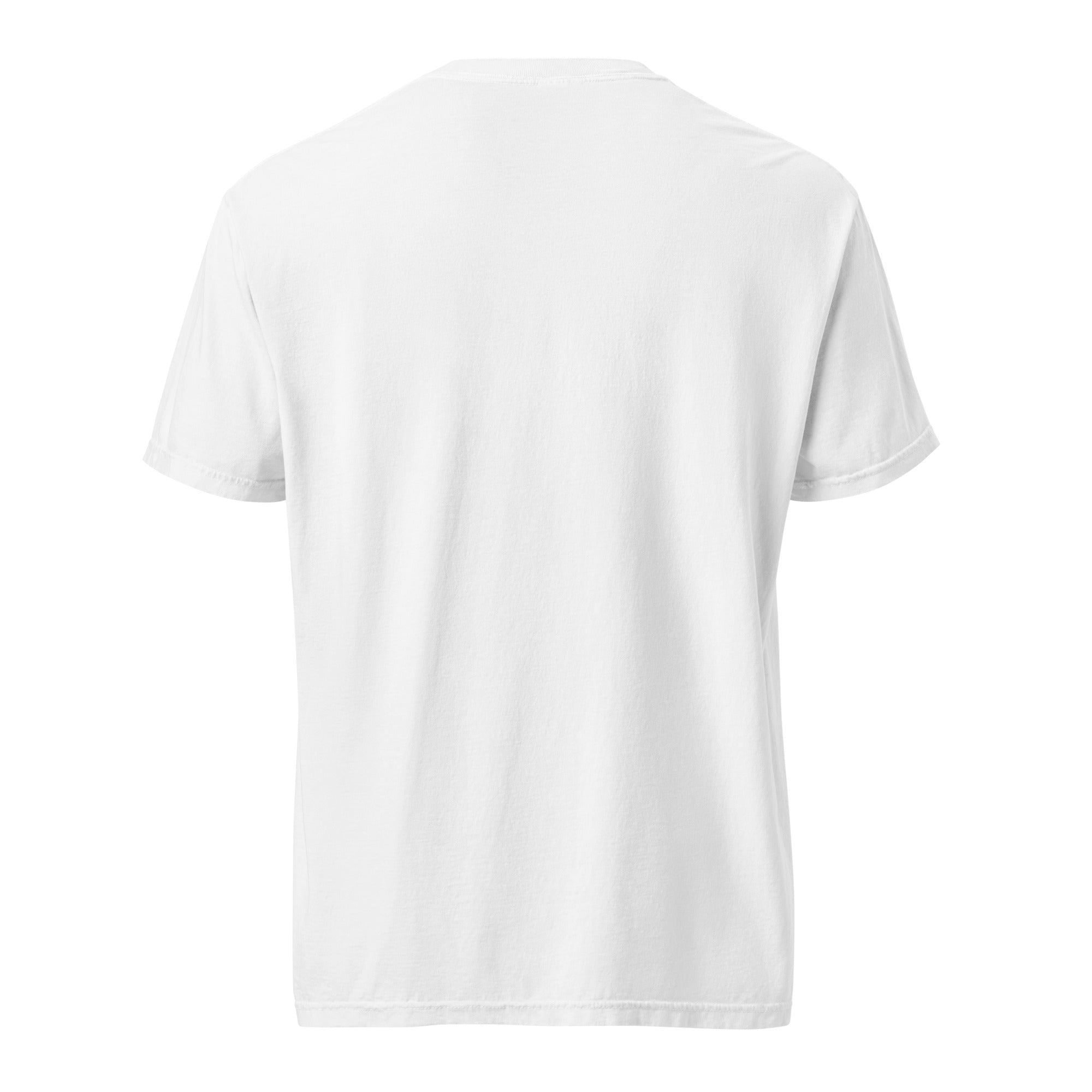 Brandon Chargers Triple Logo Adult Unisex Tee by Roll Gear, White, back view.