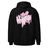 Roll Gear Tap Hype Hoodie - White Print - Girls on the Mat - Black, back view.