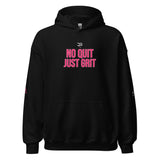 Roll Gear Tap Hype Hoodie - Pink Print - Girls on the Mat - Black, front view.