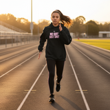 Roll Gear Tap Hype Hoodie - Girls on the Mat x Roll Gear - Black, front view, additional angle.