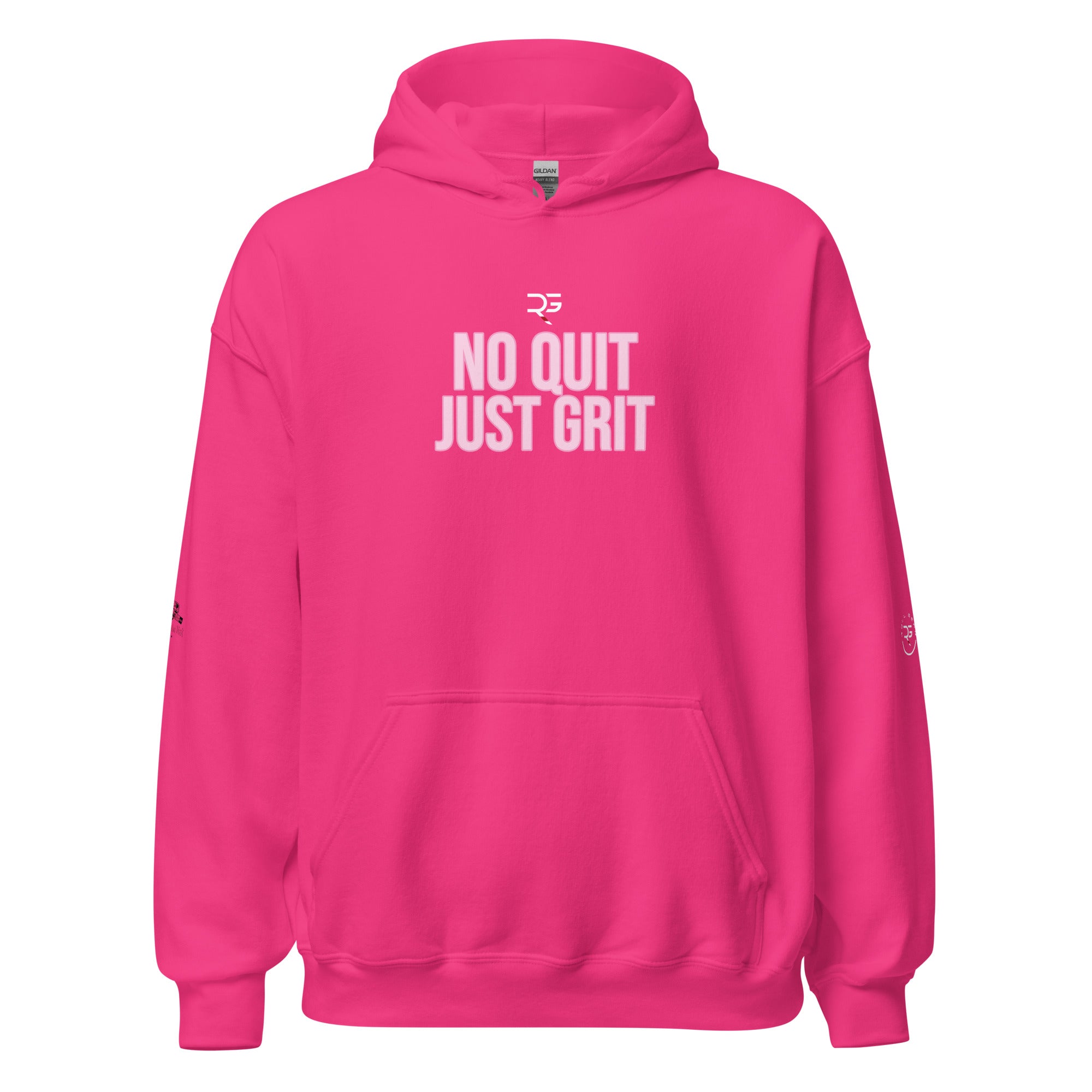 Roll Gear Tap Hype Hoodie - White Print - Girls on the Mat, front view.