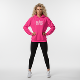Roll Gear Tap Hype Hoodie - White Print - Girls on the Mat, front view.