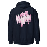 Roll Gear Tap Hype Hoodie - White Print - Girls on the Mat - Navy, back view.