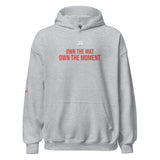 Roll Gear Tap Hype Hoodie - Red Print - Sport Grey, front view.