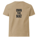 Roll Gear "Earned Not Given" Oversized BJJ Lifestyle T-Shirt – khaki, back view.