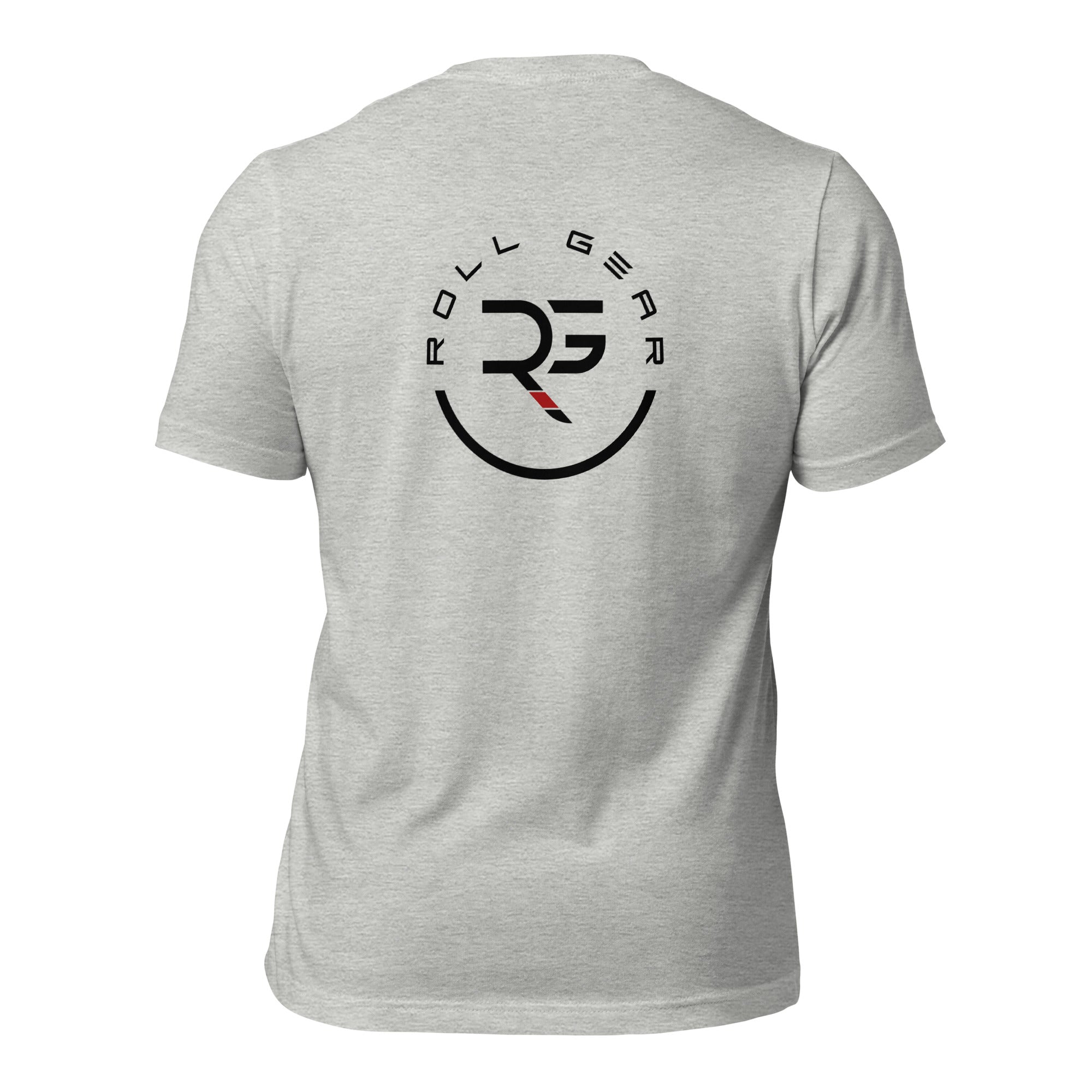 Roll Gear Essential Cotton Tee – Everyday Comfort. Roll Gear Style, Athletic Heather, back view.