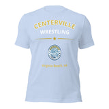 Centerville Wrestling DTG Team T-Shirt, Baby Blue, front view.