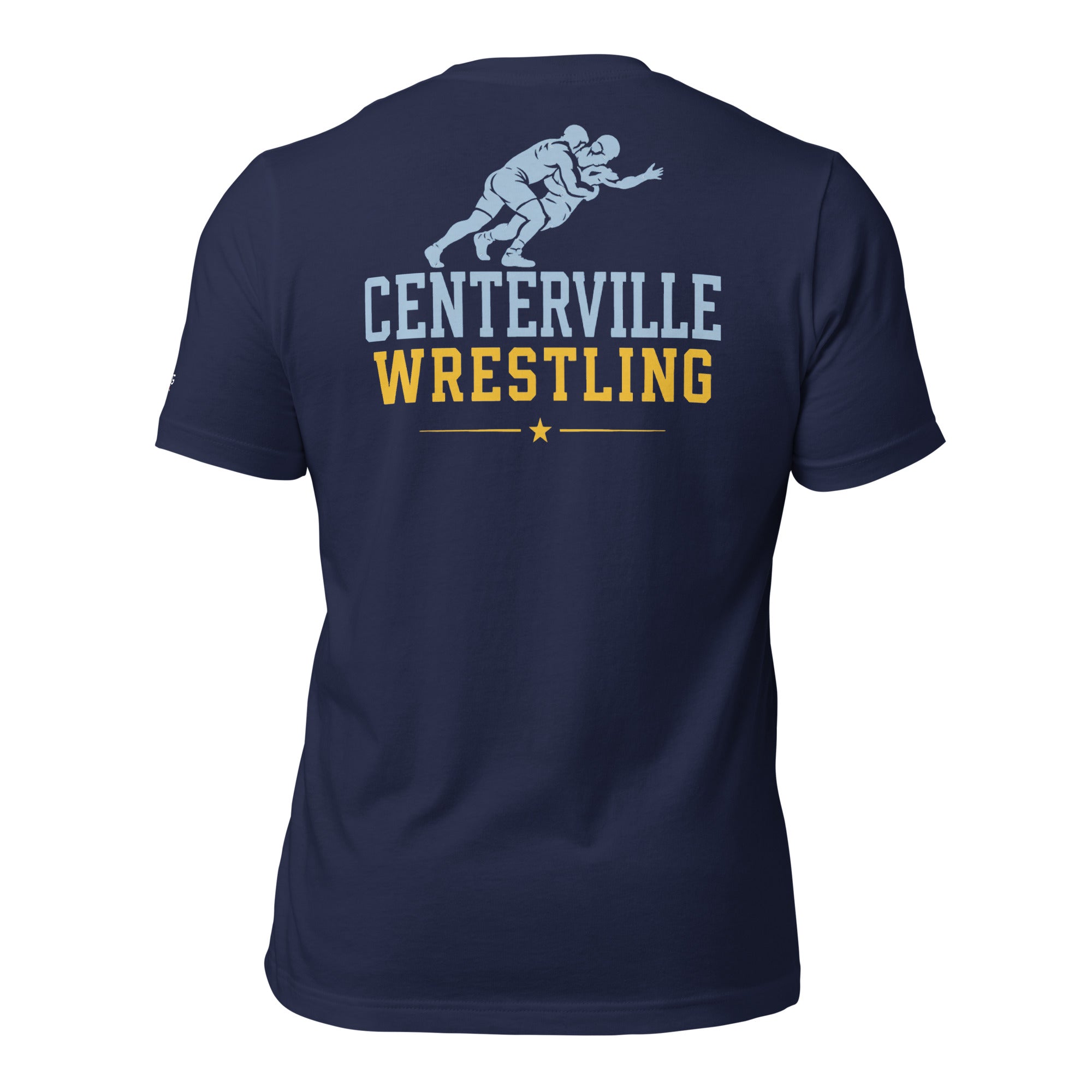 Centerville Wrestling DTG Team T-Shirt, Navy, back view.