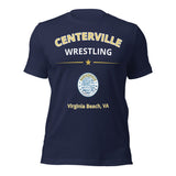 Centerville Wrestling DTG Team T-Shirt, Navy, front view.