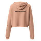Roll Gear Women's Crop Hoodie – Girls on the Mat, Peach, back view.