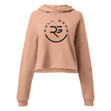 Roll Gear Women's Crop Hoodie – Girls on the Mat, Peach, front view, additional angle.