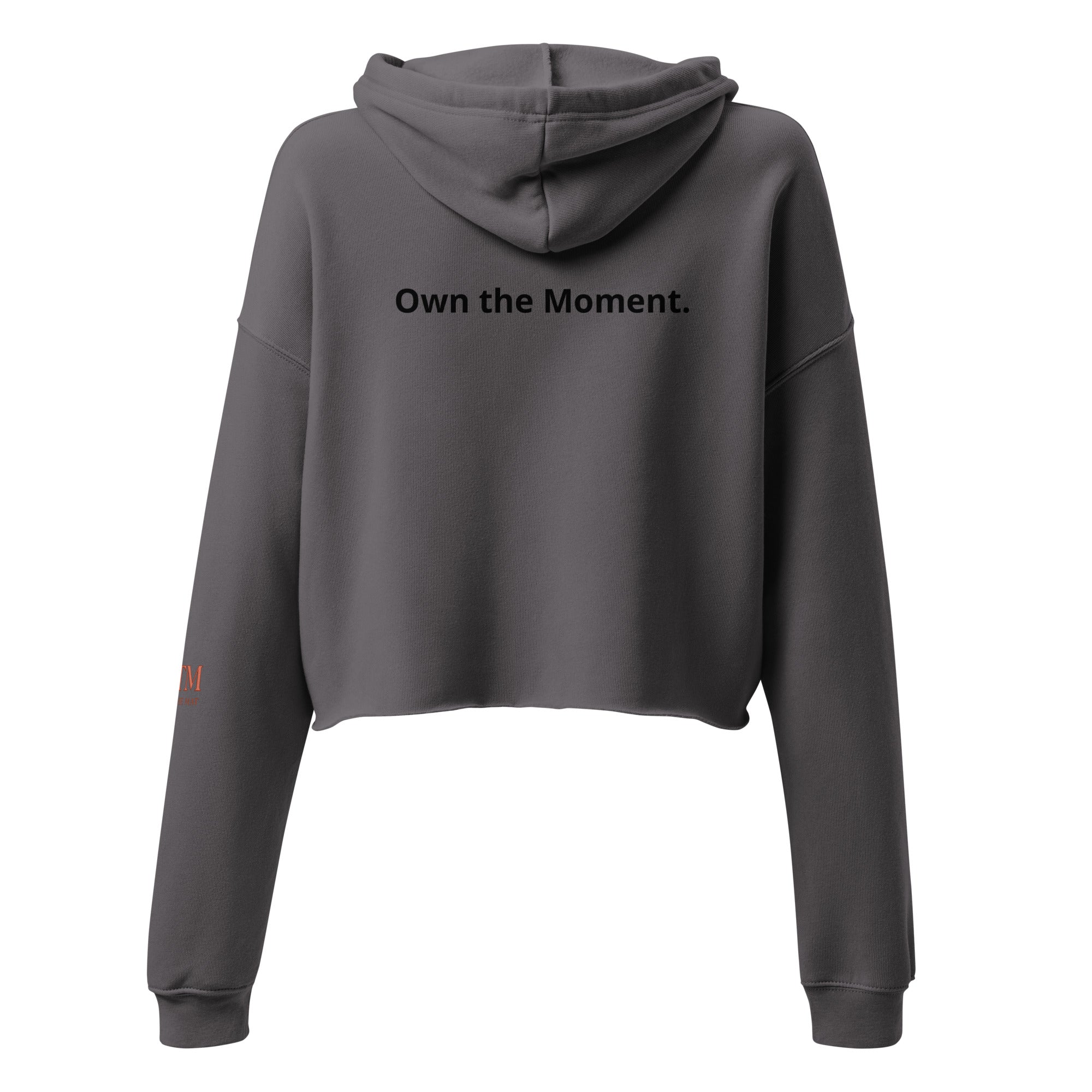 Roll Gear Women's Crop Hoodie – Girls on the Mat, Storm, back view.