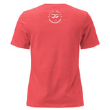 Roll Gear Women's Earned Not Given Motivational T-Shirt, Heather Red, back view.