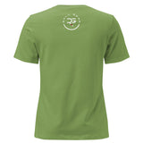 Roll Gear Women's Earned Not Given Motivational T-Shirt, Leaf, back view.