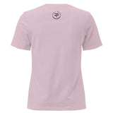 Roll Gear BJJ Graphic Tee - Women's Relaxed Fit, Light Violet, back view.