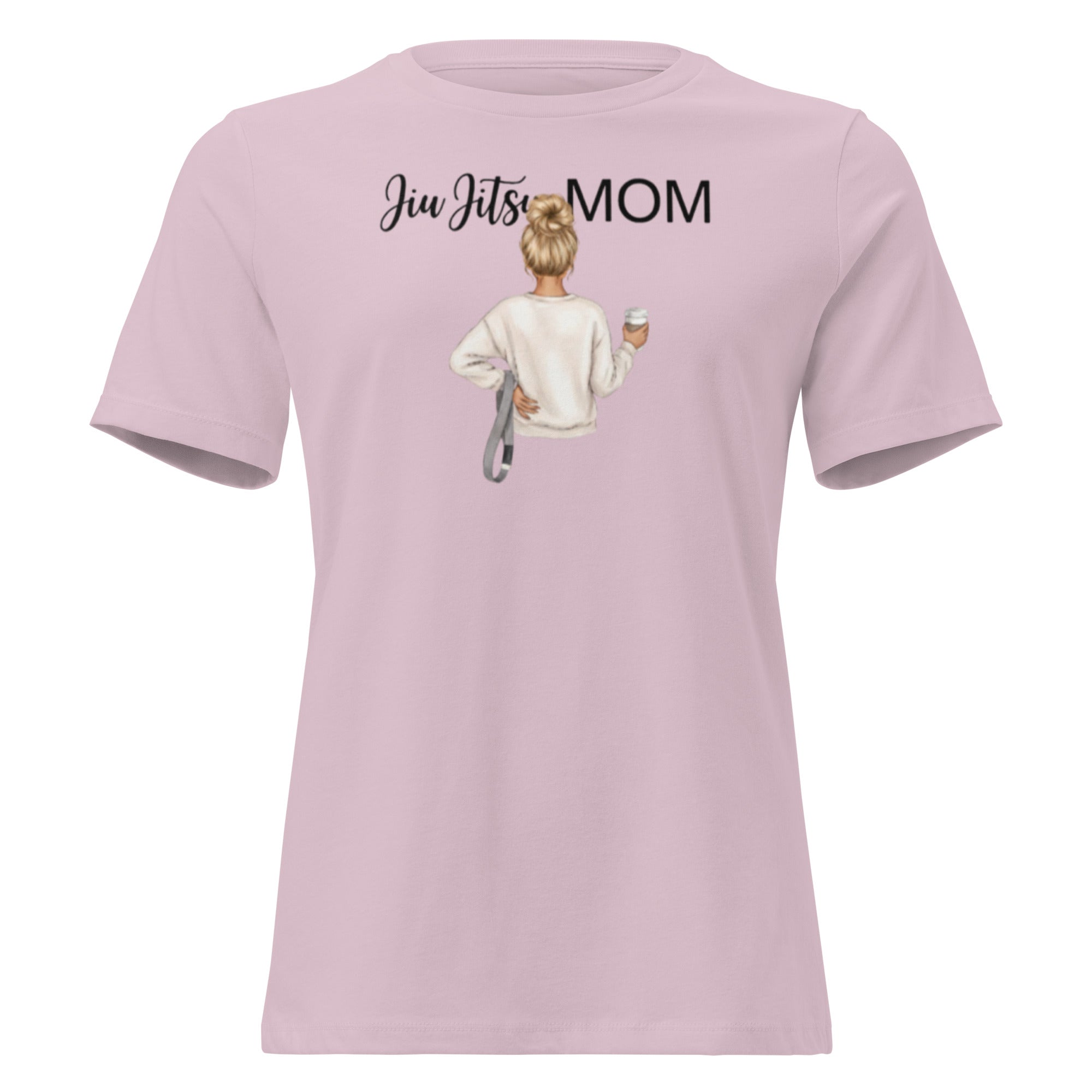 Roll Gear BJJ Graphic Tee - Women's Relaxed Fit, Light Violet, front view.
