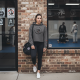 Roll Gear Women's Crop Hoodie – Girls on the Mat, product view.
