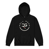 Roll Gear Youth Heavy Blend Hoodie – Black, front view.
