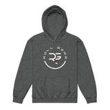 Roll Gear Youth Heavy Blend Hoodie – Dark Heather, front view.