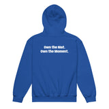 Roll Gear Youth Heavy Blend Hoodie – Royal, back view.