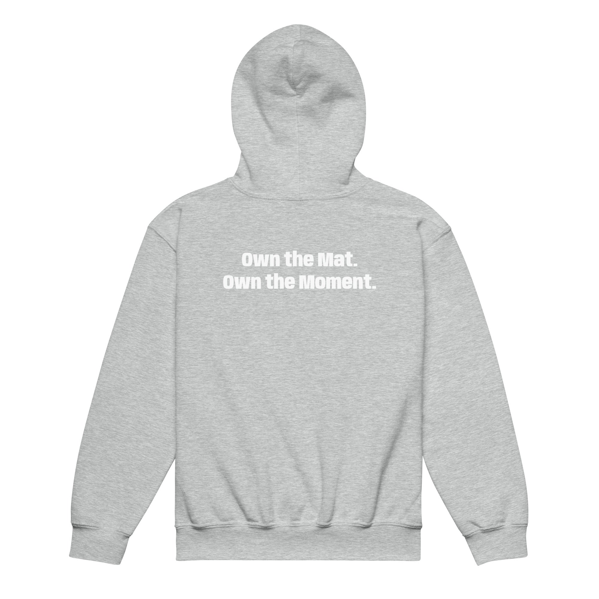 Roll Gear Youth Heavy Blend Hoodie – Sport Grey, back view.