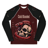 Roll Gear Cold Blooded Rash Guard – Maroon Venom Athlete Edition – Youth Long Sleeve, front view, all-over print.