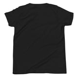 Brandon Chargers Triple Logo Youth Tee by Roll Gear, Black, back view.