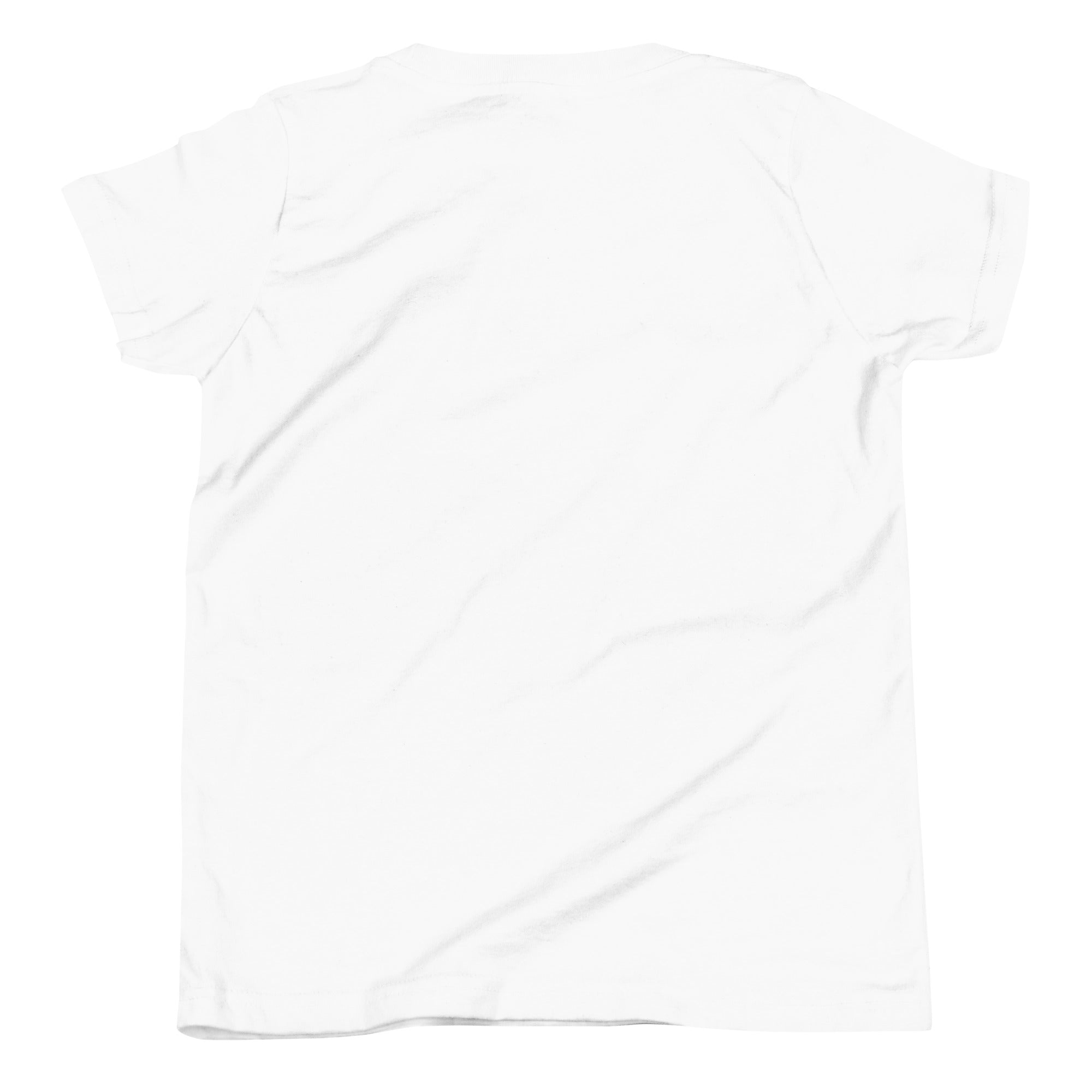 Brandon Chargers Triple Logo Youth Tee by Roll Gear, White, back view.