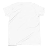 Brandon Chargers Triple Logo Youth Tee by Roll Gear, White, back view.